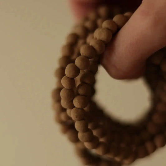 organica clay bead bracelet in earth