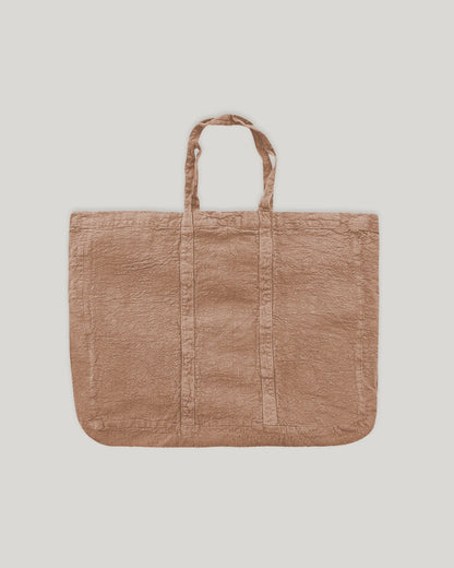 french raw linen yogi bag