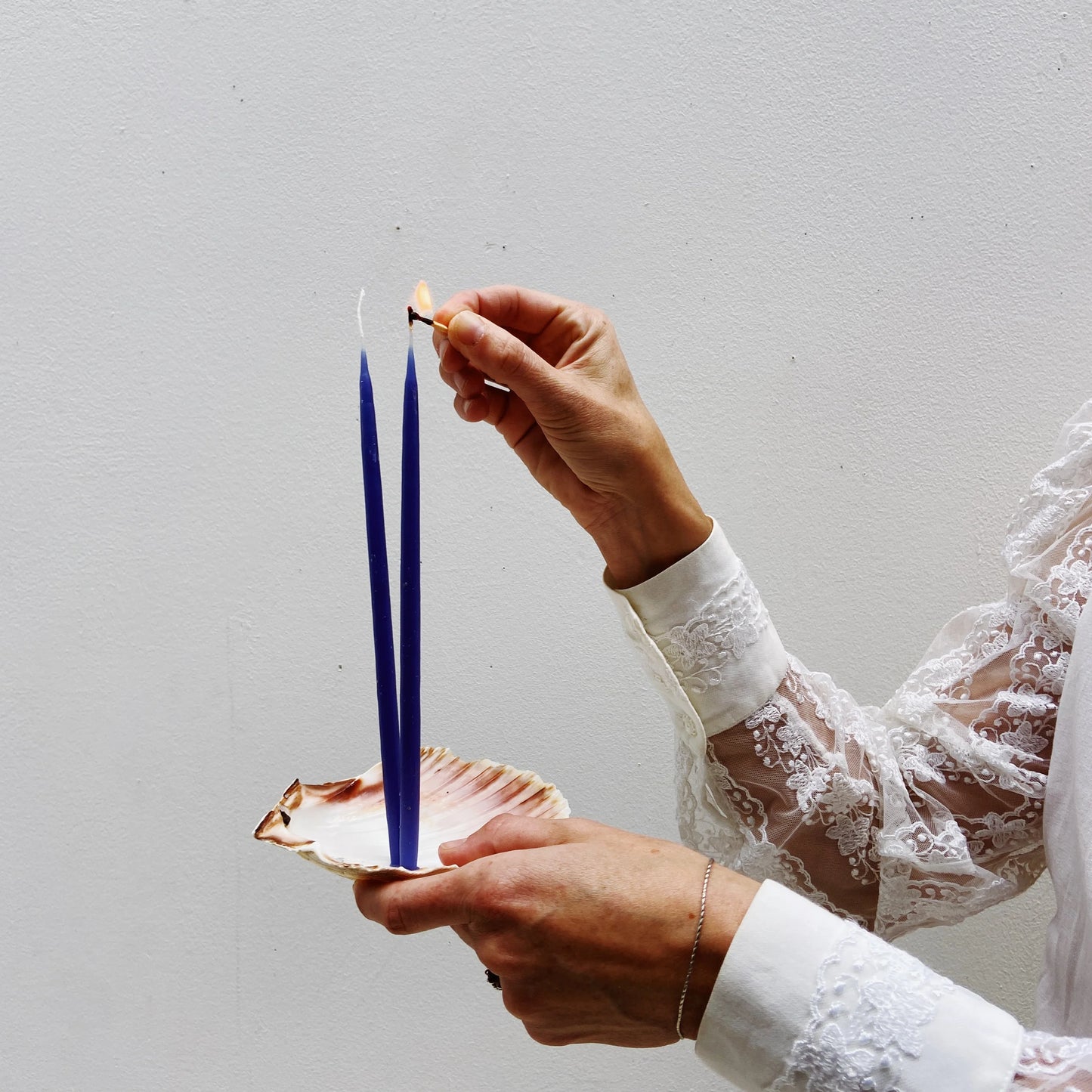 hand-dipped thin tapered candles - set of 2