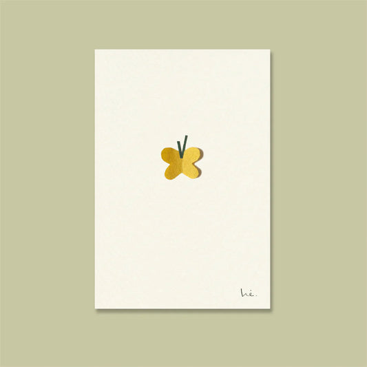 yellow butterfly postcard