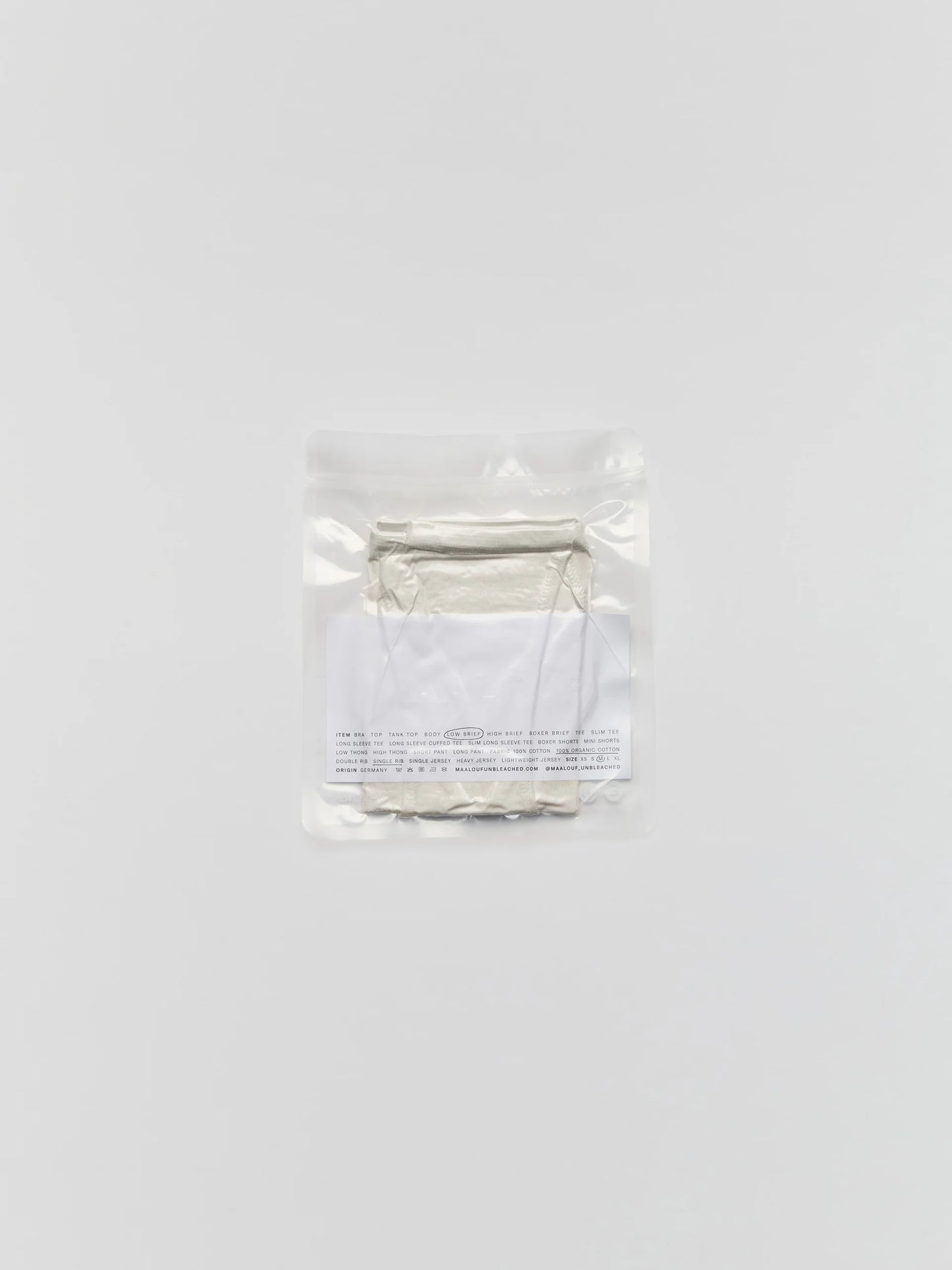 organic unbleached cotton low brief