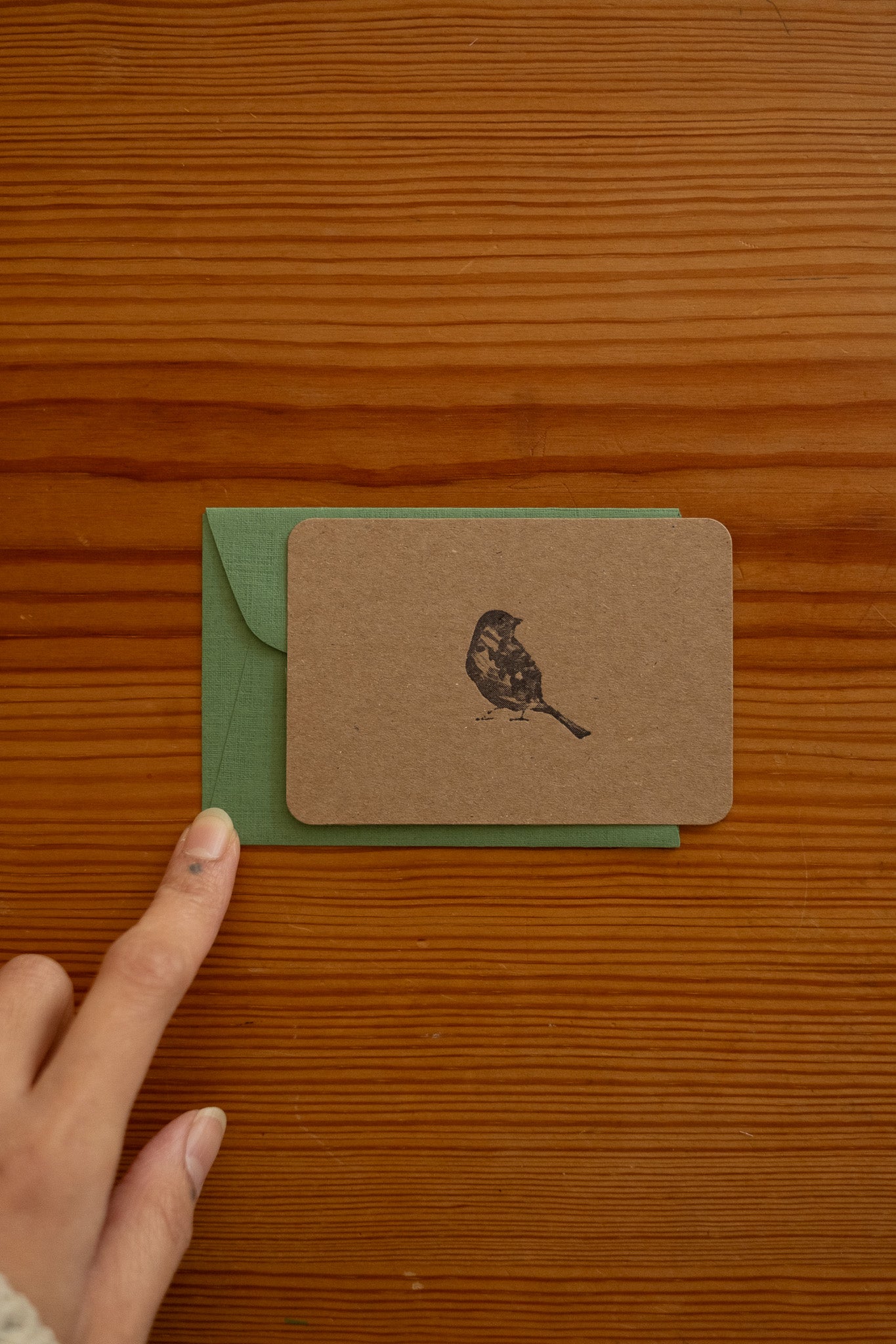 mini card with print and envelope