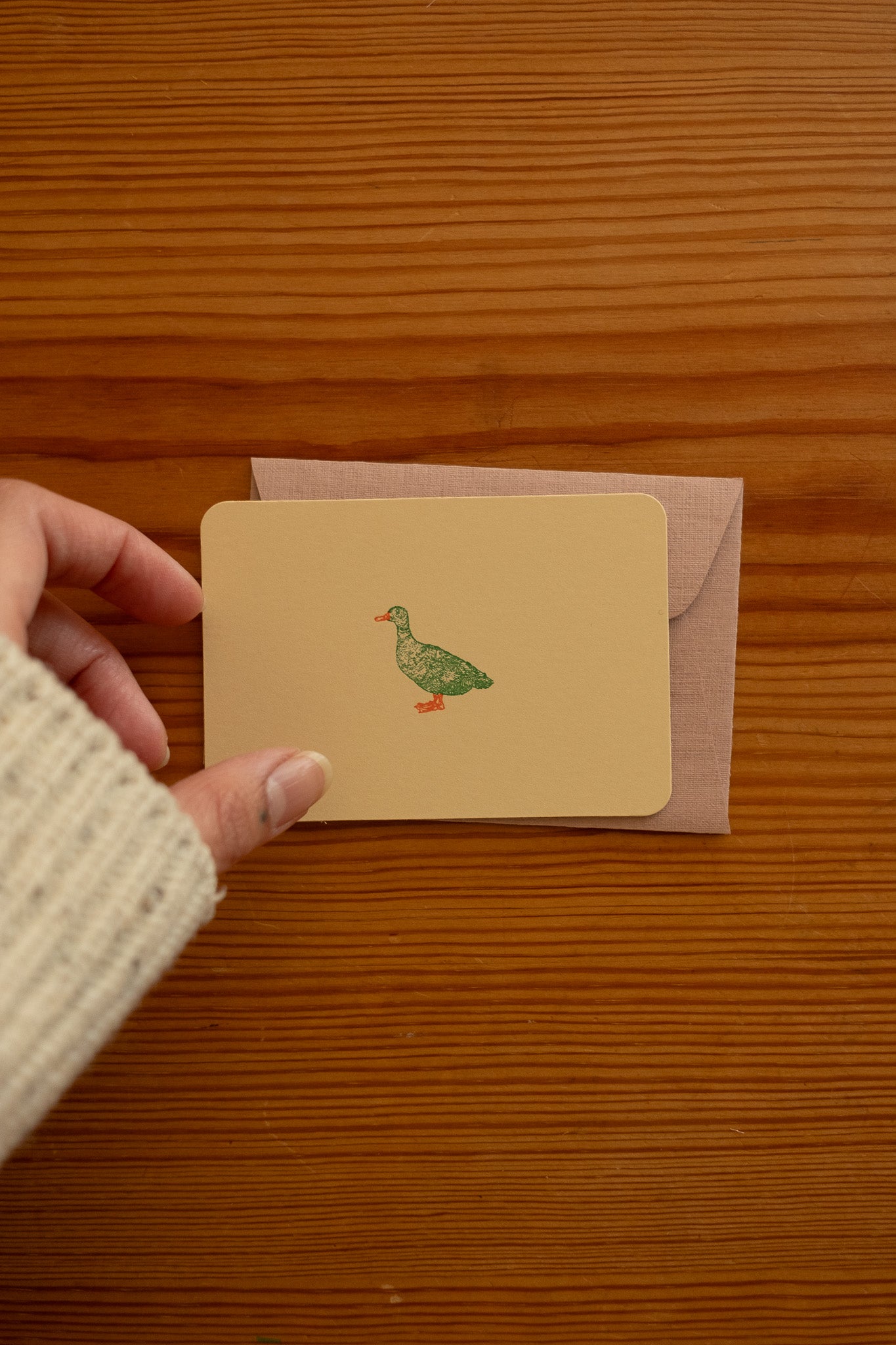 mini card with print and envelope