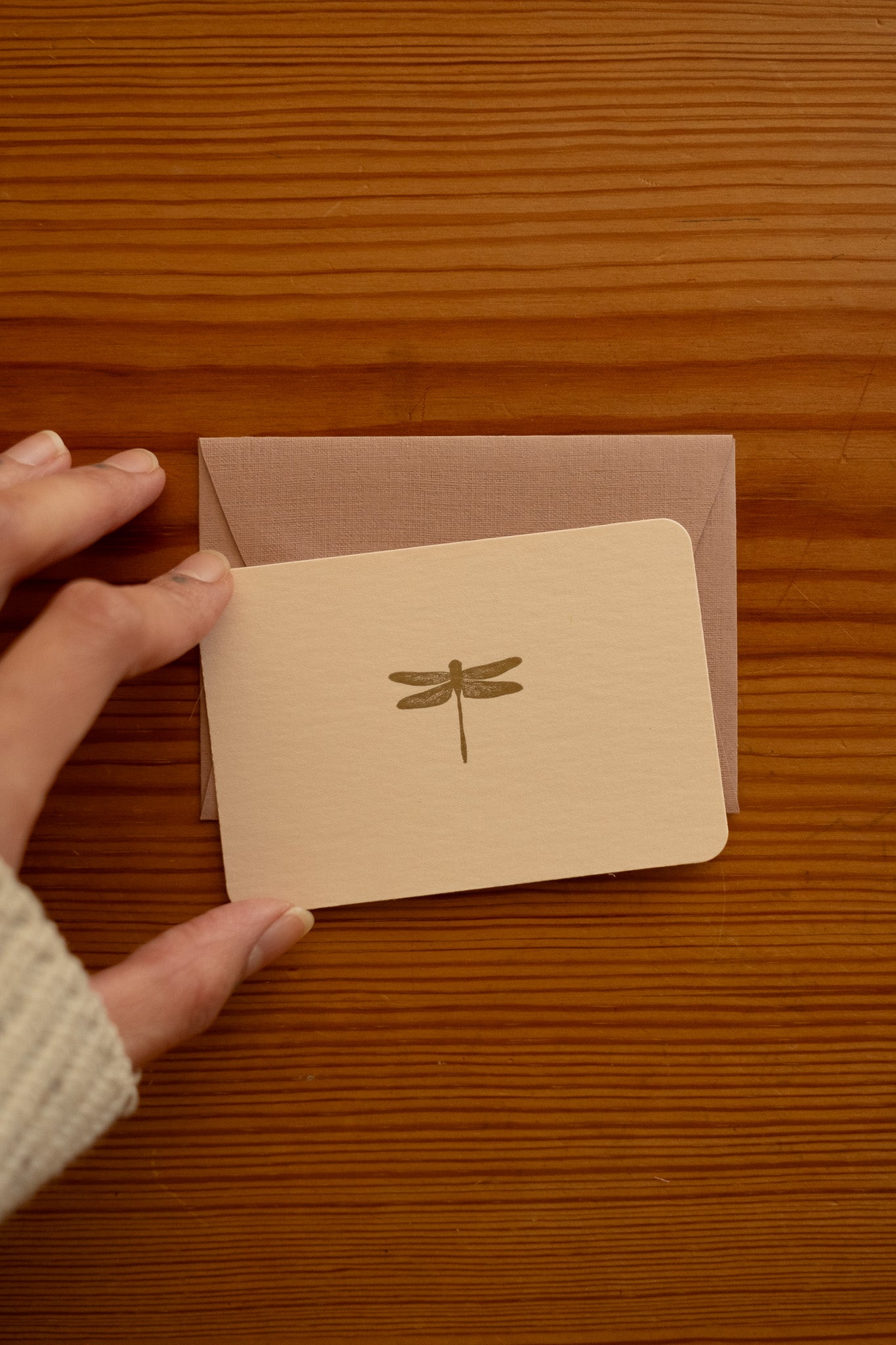 mini card with print and envelope