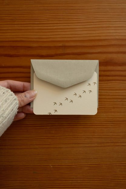 mini card with print and envelope