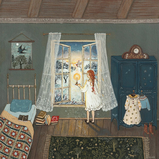 welcoming the light postcard