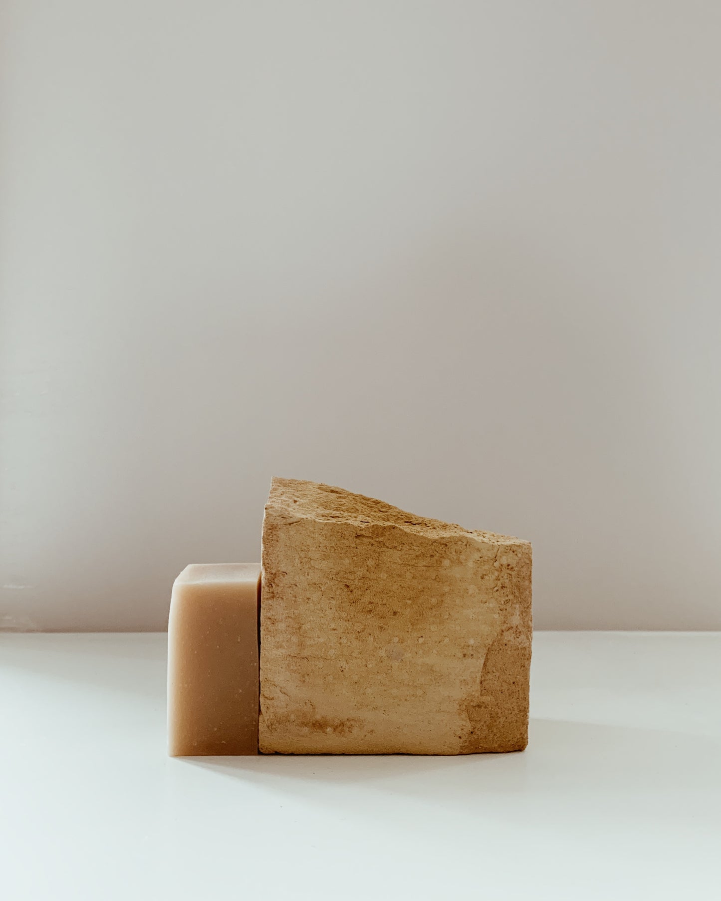 beige clay geranium soap bar